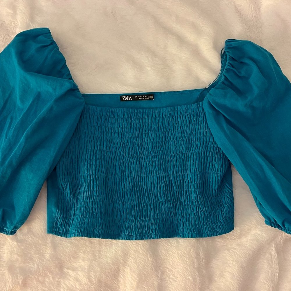 Zara Blue/Green Crop Top / Size M